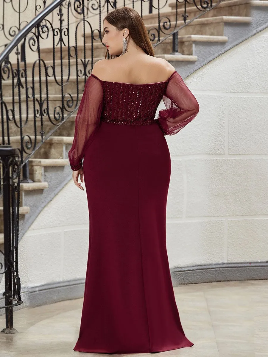 Women's Fashion Off Shoulder Sequin Wholesale Evening Dresses