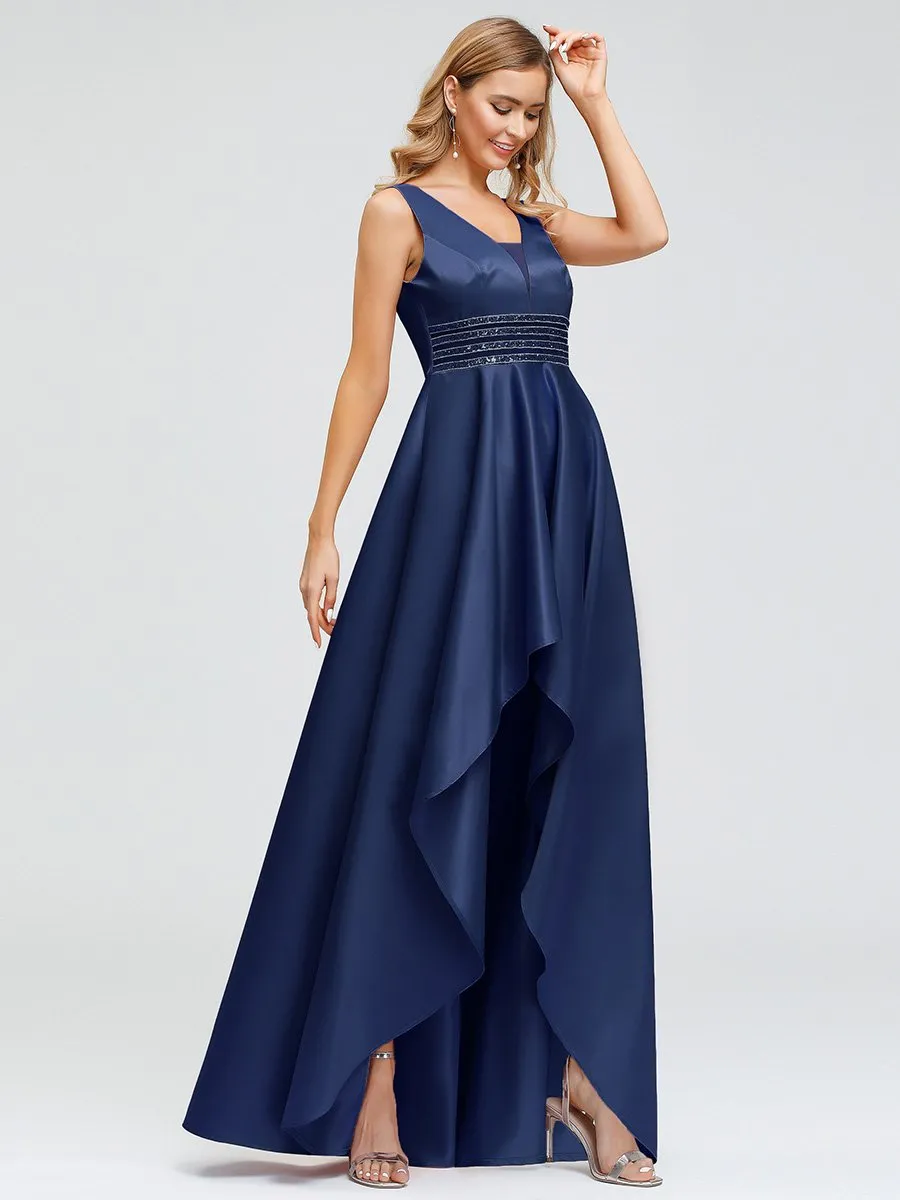 Women's V-Neck Asymmetric High Low Cocktail Wholesale Party Dresses