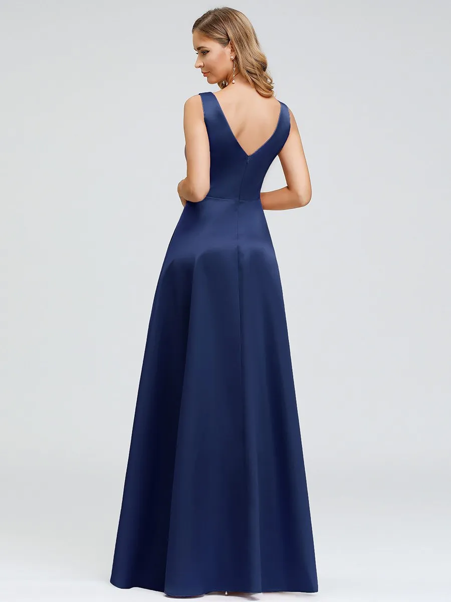 Women's V-Neck Asymmetric High Low Cocktail Wholesale Party Dresses