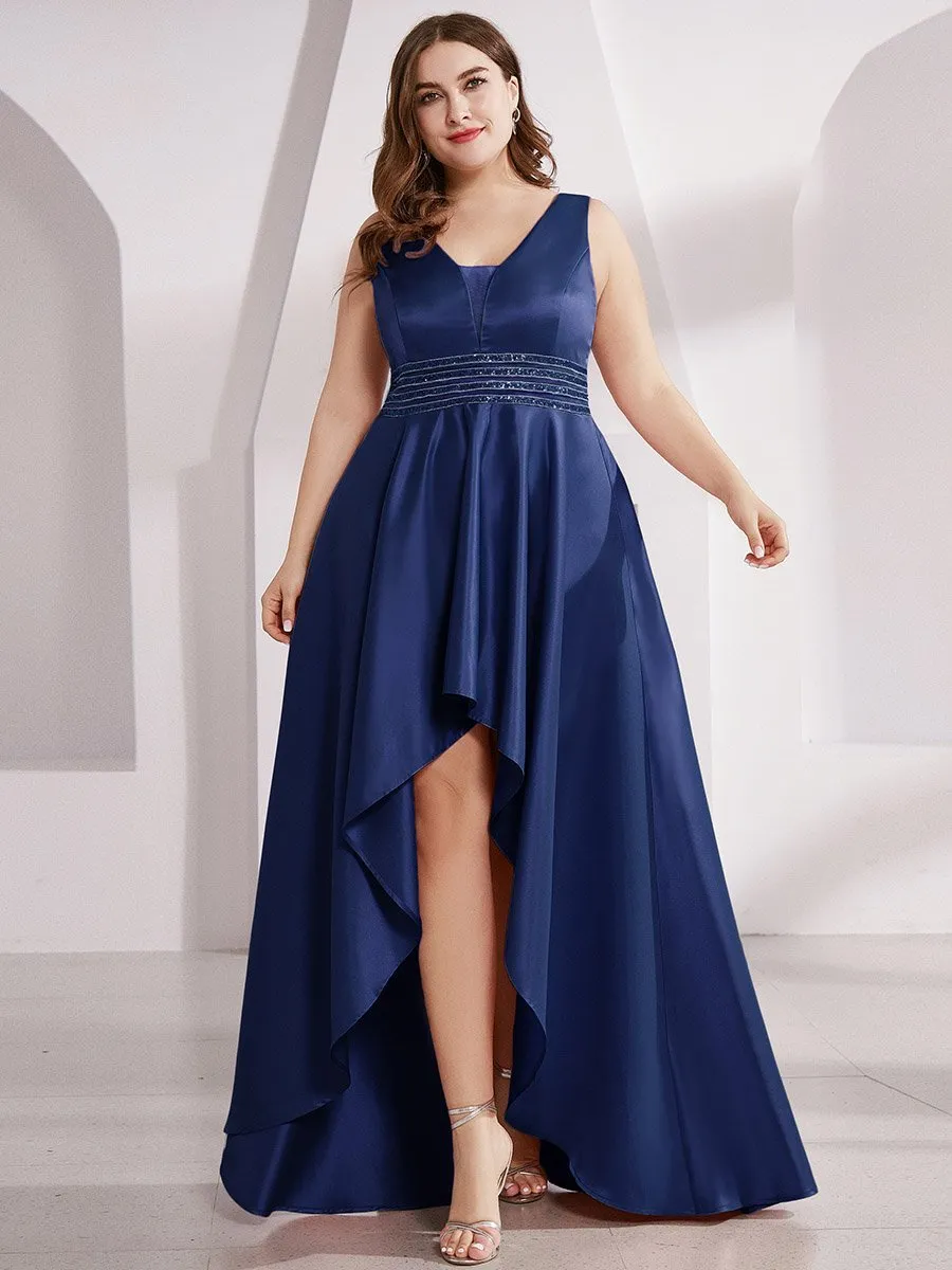 Women's V-Neck Asymmetric High Low Cocktail Wholesale Party Dresses