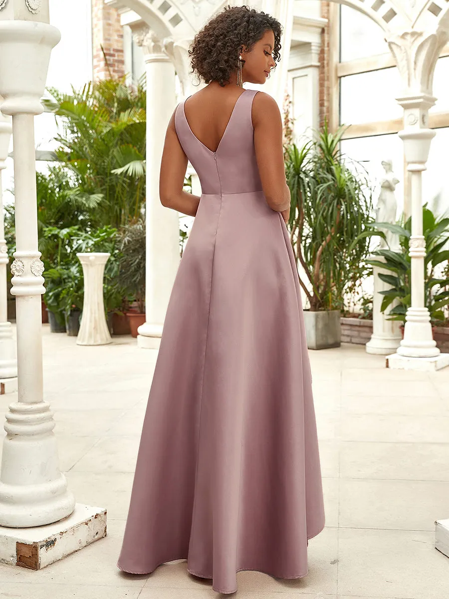 Women's V-Neck Asymmetric High Low Cocktail Wholesale Party Dresses