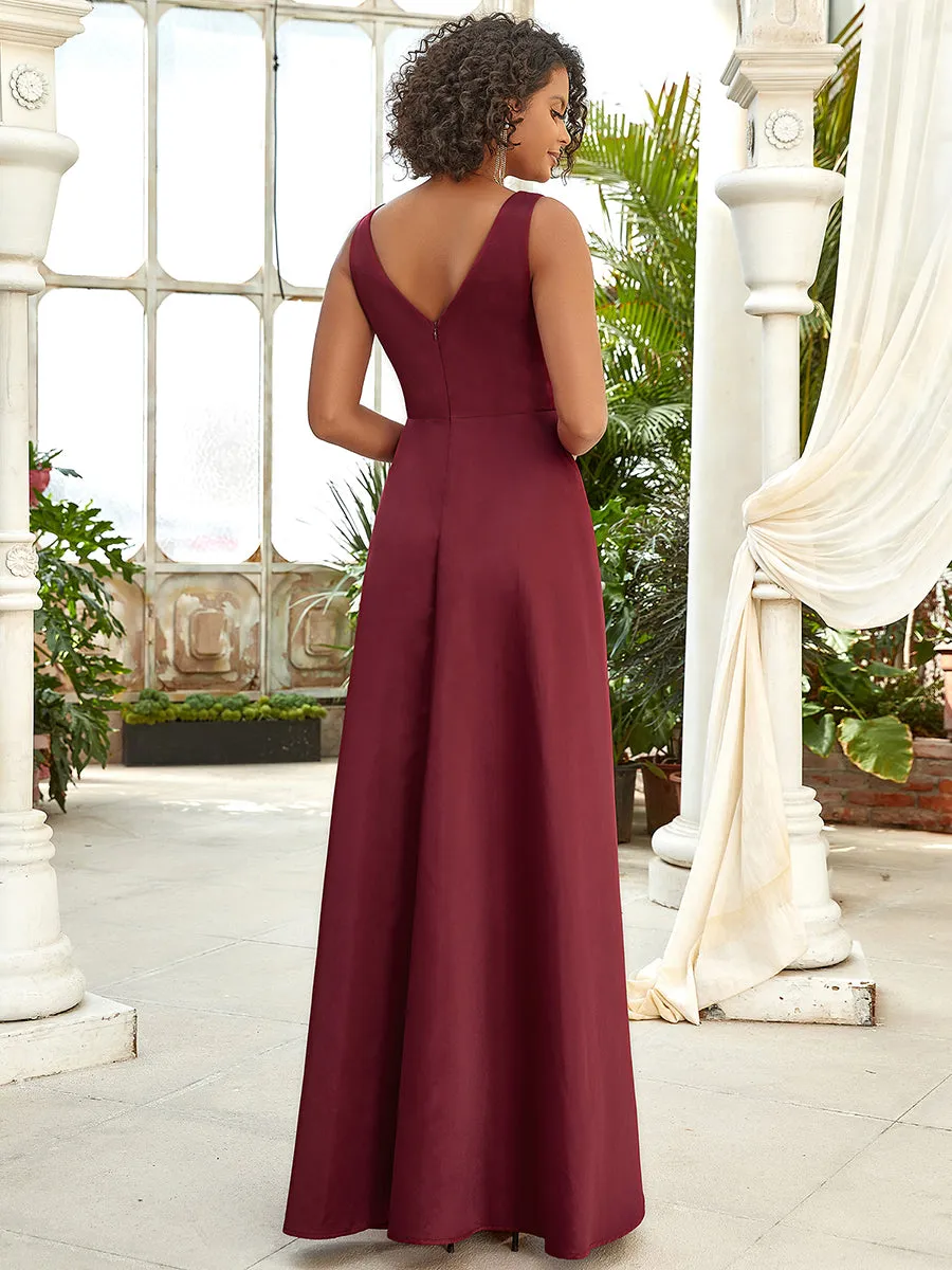 Women's V-Neck Asymmetric High Low Cocktail Wholesale Party Dresses