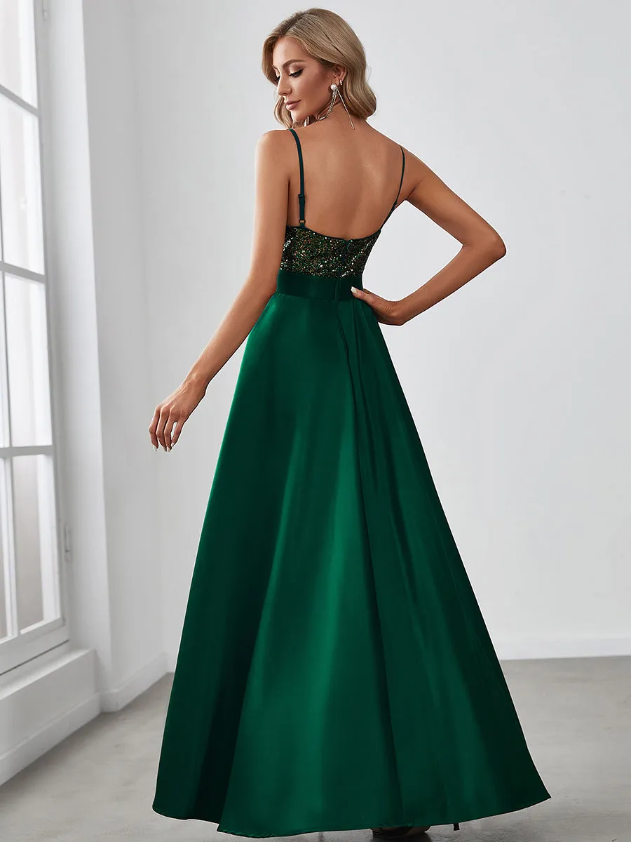 Wome's Sexy Backless Sparkly Prom Dresses