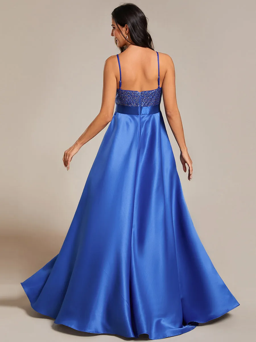 Wome's Sexy Backless Sparkly Prom Dresses