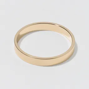 Yellow Gold Flat Wedding Band - Matte 3mm