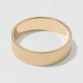 Yellow Gold Flat Wedding Band - Matte 6mm